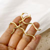 Bild von 1 Paar Umweltfreundlich Stilvoll 18K Echtgold plattiert Messing + Kubisch Zirkonia Schlange Hoop Ohrringe Für Frauen Party 5.8cm x 1.5cm, Pfosten-/Drahtstärke: (19 gauge)
