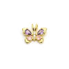 Picture of 1 Piece Eco-friendly Brass Insect Charms 18K Real Gold Plated Butterfly Animal Pink & Purple Cubic Zirconia 19mm x 16mm