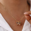 Image de 1 Pièce Collier à Pendentif Chaîne Maille Forçat Insecte en Laiton & Zirconia Cubique Respectueux de la Nature Pastorale Naturelle Plaqué Or Véritable 18K Papillon Pour Femmes Cadeau 46cm + 6cm long