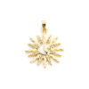 Picture of 1 Piece Brass Galaxy Pendants 18K Gold Plated White Sun Enamel Clear Cubic Zirconia 3cm x 2.3cm