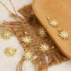 Picture of 1 Piece Brass Galaxy Pendants 18K Gold Plated White Sun Enamel Clear Cubic Zirconia 3cm x 2.3cm