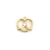 Picture of 1 Piece Brass Valentine's Day Charms 18K Gold Plated Heart Hollow Clear Cubic Zirconia 15mm x 14mm