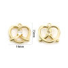 Picture of 1 Piece Brass Valentine's Day Charms 18K Gold Plated Heart Hollow Clear Cubic Zirconia 15mm x 14mm