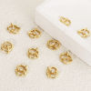 Picture of 1 Piece Brass Valentine's Day Charms 18K Gold Plated Heart Hollow Clear Cubic Zirconia 15mm x 14mm