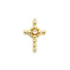 Picture of 1 Piece Brass Religious Charms 18K Gold Plated Cross Hollow Clear Cubic Zirconia 29mm x 19mm