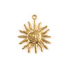 Picture of 2 PCs Eco-friendly PVD Vacuum Plating 304 Stainless Steel Galaxy Pendants 18K Gold Plated Sun Face 3.1cm x 2.7cm