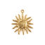 Immagine di 2 Pz Placcatura Sottovuoto PVD Ecologica 304 Acciaio Inossidabile Galassia Ciondoli Pendenti Placcato Oro 18K Faccia del Sole 3.1cm x 2.7cm