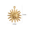 Picture of 2 PCs Eco-friendly PVD Vacuum Plating 304 Stainless Steel Galaxy Pendants 18K Gold Plated Sun Face 3.1cm x 2.7cm