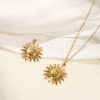 Picture of 2 PCs Eco-friendly PVD Vacuum Plating 304 Stainless Steel Galaxy Pendants 18K Gold Plated Sun Face 3.1cm x 2.7cm