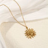Picture of 2 PCs Eco-friendly PVD Vacuum Plating 304 Stainless Steel Galaxy Pendants 18K Gold Plated Sun Face 3.1cm x 2.7cm