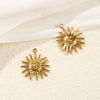 Picture of 2 PCs Eco-friendly PVD Vacuum Plating 304 Stainless Steel Galaxy Pendants 18K Gold Plated Sun Face 3.1cm x 2.7cm