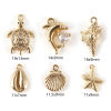 Picture of 1 Set ( 6 PCs/Set) Brass Ocean Jewelry Charms 18K Gold Plated Shell Mixed 3D