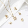 Picture of 1 Set ( 6 PCs/Set) Brass Ocean Jewelry Charms 18K Gold Plated Shell Mixed 3D