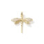 Picture of 2 PCs Brass Insect Charm Pendant 18K Gold Plated Dragonfly Animal Micro Pave Clear Cubic Zirconia 29mm x 29mm