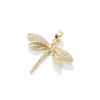 Picture of 2 PCs Brass Insect Charm Pendant 18K Gold Plated Dragonfly Animal Micro Pave Clear Cubic Zirconia 29mm x 29mm