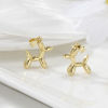 Picture of 2 PCs Brass Charm Pendant 18K Gold Plated Dog Animal 3D 23mm x 16mm
