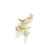 Picture of 2 PCs Brass Charm Pendant 18K Gold Plated Dog Animal 3D 23mm x 16mm