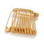 Image de 10 Pcs Broches Épingles de Sûreté en 304 Acier Inoxydable Placage sous Vide Plaqué Or 18K 38mm x 9mm