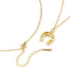 Imagen de 18K Oro Real Chapado Cadena de Cable Cruz Herradura Collar con Colgante, Latón & Acrílico 46cm + 6cm, Para Mujeres, Claro Circón Artificial Elegante Vaquero del Oeste Regalo, Respetuoso del Medio Ambiente, 1 Unidad