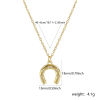 Imagen de 18K Oro Real Chapado Cadena de Cable Cruz Herradura Collar con Colgante, Latón & Acrílico 46cm + 6cm, Para Mujeres, Claro Circón Artificial Elegante Vaquero del Oeste Regalo, Respetuoso del Medio Ambiente, 1 Unidad