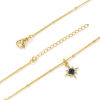 Picture of 18K Real Gold Plated Curb Link Chain Star Pendant Charm Necklace, Brass 45cm(17.7") + 5cm(2"), For Women, Clear Cubic Zirconia Dark Blue Exquisite Galaxy Gift, Eco-friendly, 1 Piece