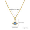 Picture of 18K Real Gold Plated Curb Link Chain Star Pendant Charm Necklace, Brass 45cm(17.7") + 5cm(2"), For Women, Clear Cubic Zirconia Dark Blue Exquisite Galaxy Gift, Eco-friendly, 1 Piece