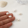 Picture of 1 Piece (Grade 2A) Natural Freshwater Cultured Pearl Beads For DIY Jewelry Making (Half Drilled) Oval White About 10mm x 8mm, Hole: Approx 0.8mm