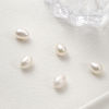 Picture of 1 Piece (Grade 2A) Natural Freshwater Cultured Pearl Beads For DIY Jewelry Making (Half Drilled) Oval White About 10mm x 8mm, Hole: Approx 0.8mm