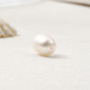 Picture of 1 Piece (Grade 2A) Natural Freshwater Cultured Pearl Beads For DIY Jewelry Making (Half Drilled) Oval White About 10mm x 8mm, Hole: Approx 0.8mm