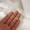 Picture of 1 Piece Brass Valentine's Day Pendants 18K Gold Plated Pin Heart 3D Clear Cubic Zirconia 3.9cm x 1cm