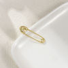 Picture of 1 Piece Brass Valentine's Day Pendants 18K Gold Plated Pin Heart 3D Clear Cubic Zirconia 3.9cm x 1cm