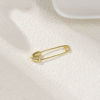 Picture of 1 Piece Brass Valentine's Day Pendants 18K Gold Plated Pin Heart 3D Clear Cubic Zirconia 3.9cm x 1cm