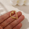 Picture of 2 PCs Eco-friendly Brass Valentine's Day Charms 18K Real Gold Plated Heart 28mm x 20mm