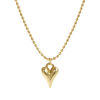 Picture of 18K Real Gold Plated Link Cable Chain Heart Pendant Charm Necklace, Brass 45cm(17.7") + 5cm(2"), For Women, 3D, Exquisite Valentine's Day Gift, Eco-friendly, 1 Piece