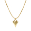 Picture of 18K Real Gold Plated Link Cable Chain Heart Pendant Charm Necklace, Brass 45cm(17.7") + 5cm(2"), For Women, 3D, Exquisite Valentine's Day Gift, Eco-friendly, 1 Piece