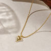 Picture of 18K Real Gold Plated Link Cable Chain Heart Pendant Charm Necklace, Brass 45cm(17.7") + 5cm(2"), For Women, 3D, Exquisite Valentine's Day Gift, Eco-friendly, 1 Piece