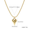Picture of 18K Real Gold Plated Link Cable Chain Heart Pendant Charm Necklace, Brass 45cm(17.7") + 5cm(2"), For Women, 3D, Exquisite Valentine's Day Gift, Eco-friendly, 1 Piece