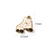 Imagen de 2 PCs Eco-friendly PVD Vacuum Plating 304 Stainless Steel Ocean Jewelry Charms 18K Gold Plated Multicolor Pearlized Roller Skates Enamel 13mm x 12.5mm