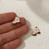 Imagen de 2 PCs Eco-friendly PVD Vacuum Plating 304 Stainless Steel Ocean Jewelry Charms 18K Gold Plated Multicolor Pearlized Roller Skates Enamel 13mm x 12.5mm