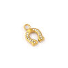 Bild von 1 Stück Umweltfreundliche PVD-Vakuumbeschichtung 304 Edelstahl West-Cowboy Charms 18K Echtgold plattiert Hufeisen Klar Zirkonia 14mm x 9.5mm