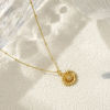 Bild von 18K Echtgold plattiert Panzerkette Kette Sonnenblume Anhänger Halskette, Messing 45cm + 5cm, Für Frauen, Stilvoll Ozean Schmuck Geschenk, Umweltfreundlich, 1 Strang