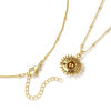 Bild von 18K Echtgold plattiert Panzerkette Kette Sonnenblume Anhänger Halskette, Messing 45cm + 5cm, Für Frauen, Stilvoll Ozean Schmuck Geschenk, Umweltfreundlich, 1 Strang