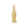 Imagen de 1 Piece Brass Ocean Jewelry Pendants 18K Gold Plated Fish Animal Movable Clear Cubic Zirconia 3.3cm x 0.8cm