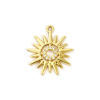 Bild von 1 Stück Messing Galaxis Charms 18K Vergoldet Sonne Hohl Klar Kubischer Zirkon 21mm x 19mm