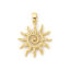 Picture of 2 PCs Brass Galaxy Pendants 18K Gold Plated Sun Micro Pave Clear Cubic Zirconia 3.6cm x 2.8cm