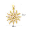 Bild von 2 PCs Brass Galaxy Pendants 18K Gold Plated Sun Micro Pave Clear Cubic Zirconia 3.6cm x 2.8cm