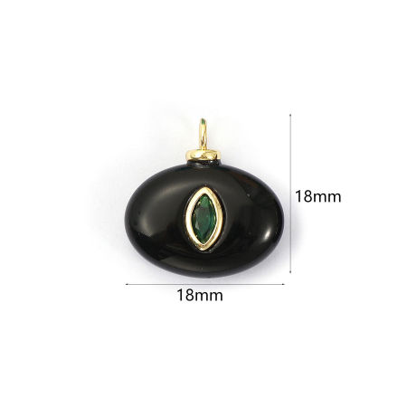 Изображение 1 Piece Eco-friendly Brass & Gemstone Charms 18K Real Gold Plated