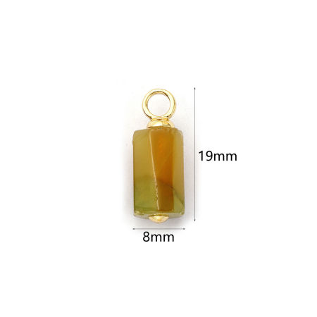 Изображение 2 PCs Eco-friendly Brass & Gemstone Charms 18K Real Gold Plated