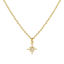 Picture of 18K Real Gold Plated Link Cable Chain Polaris Star Pendant Charm Necklace, Brass 45cm(17.7") + 5cm(2"), For Women, Clear Cubic Zirconia Dainty Galaxy Gift, Eco-friendly, 1 Piece