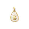 Picture of 1 Piece Natural Shell & Brass Charm Pendant 18K Gold Plated White Avocado Fruit 27mm x 15mm